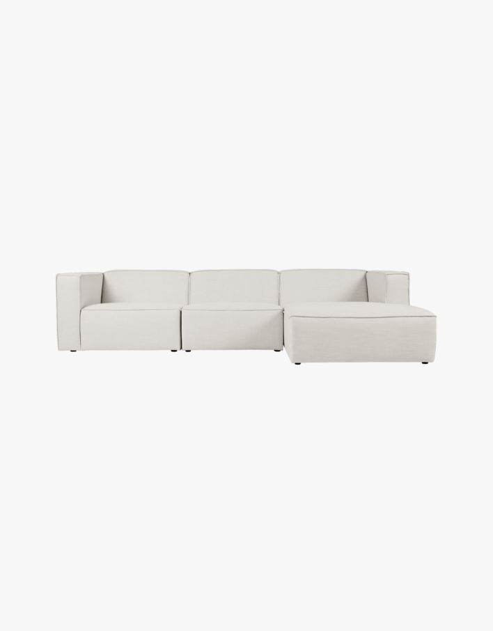 3 delar med schäslong höger natur - 314x154x73 cm natur - 1