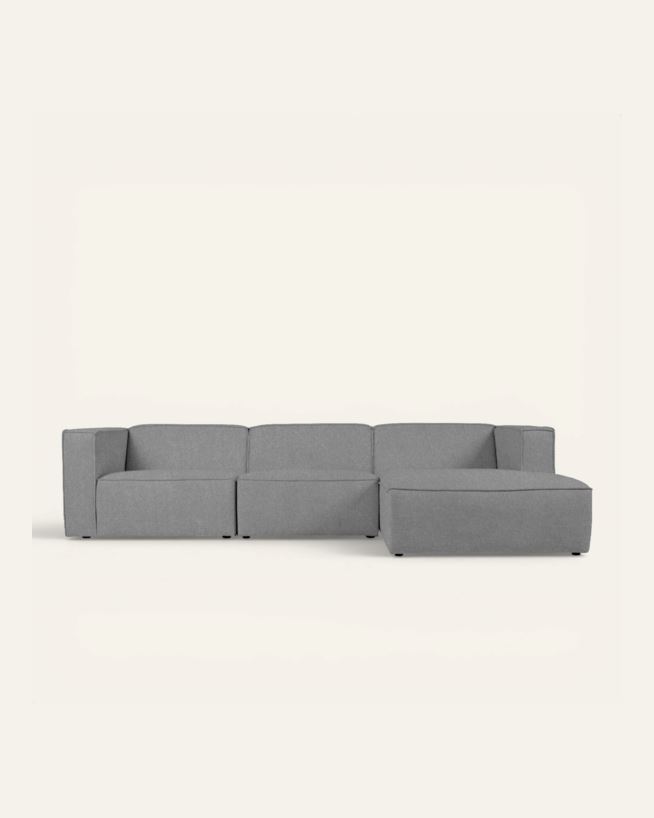 Modulsoffa 3 delar schäslong höger grå - 314x154x73 cm grå - 1