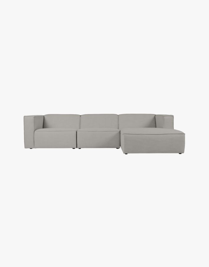 3 delar med schäslong höger grå - 314x154x73 cm grå - 1