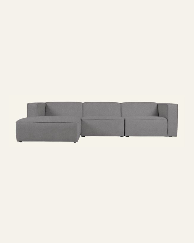 Modulsoffa 3 delar schäslong vänster grå - 314x154x73 cm grå - 1