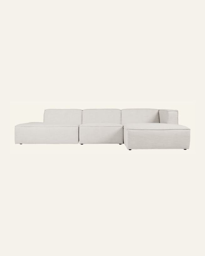 Modulsoffa 3 delar öppen ände vänster natur - 338x153x73 cm natur - 1