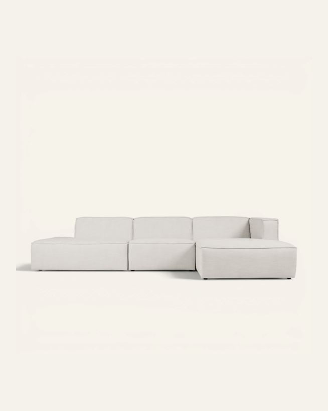 Modulsoffa 3 delar öppen ände vänster natur - 338x153x73 cm natur - 1