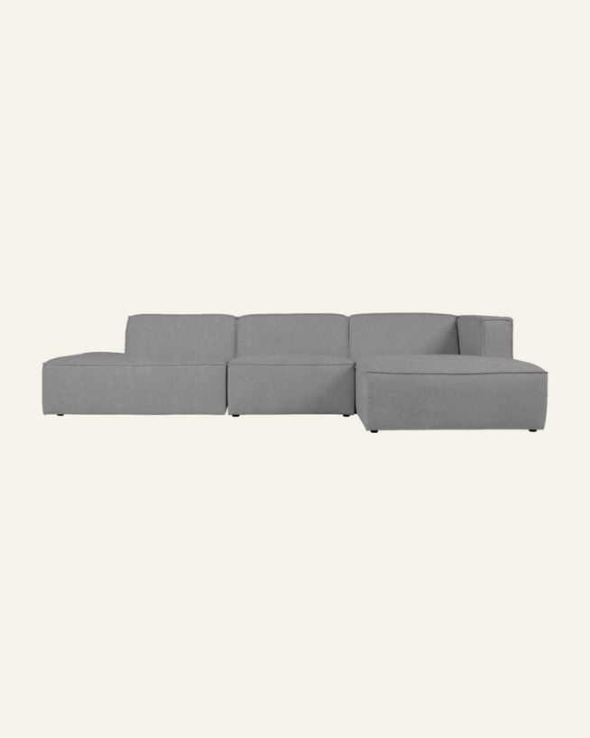 Modulsoffa 3 delar öppen ände vänster grå - 338x153x73 cm grå - 1