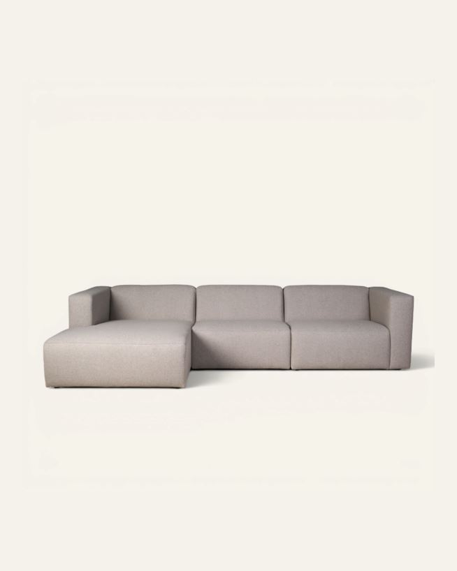 Modulsoffa 3 delar schäslong vänster beige - 314x154x73 cm beige - 1