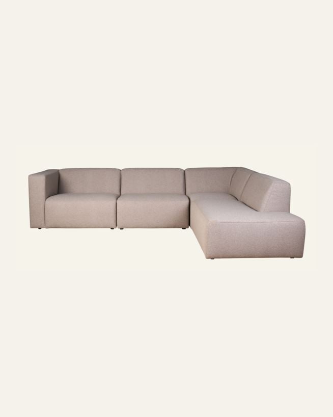 Modulsoffa 4 delar öppen ände höger beige - 293x227x73 cm beige - 1