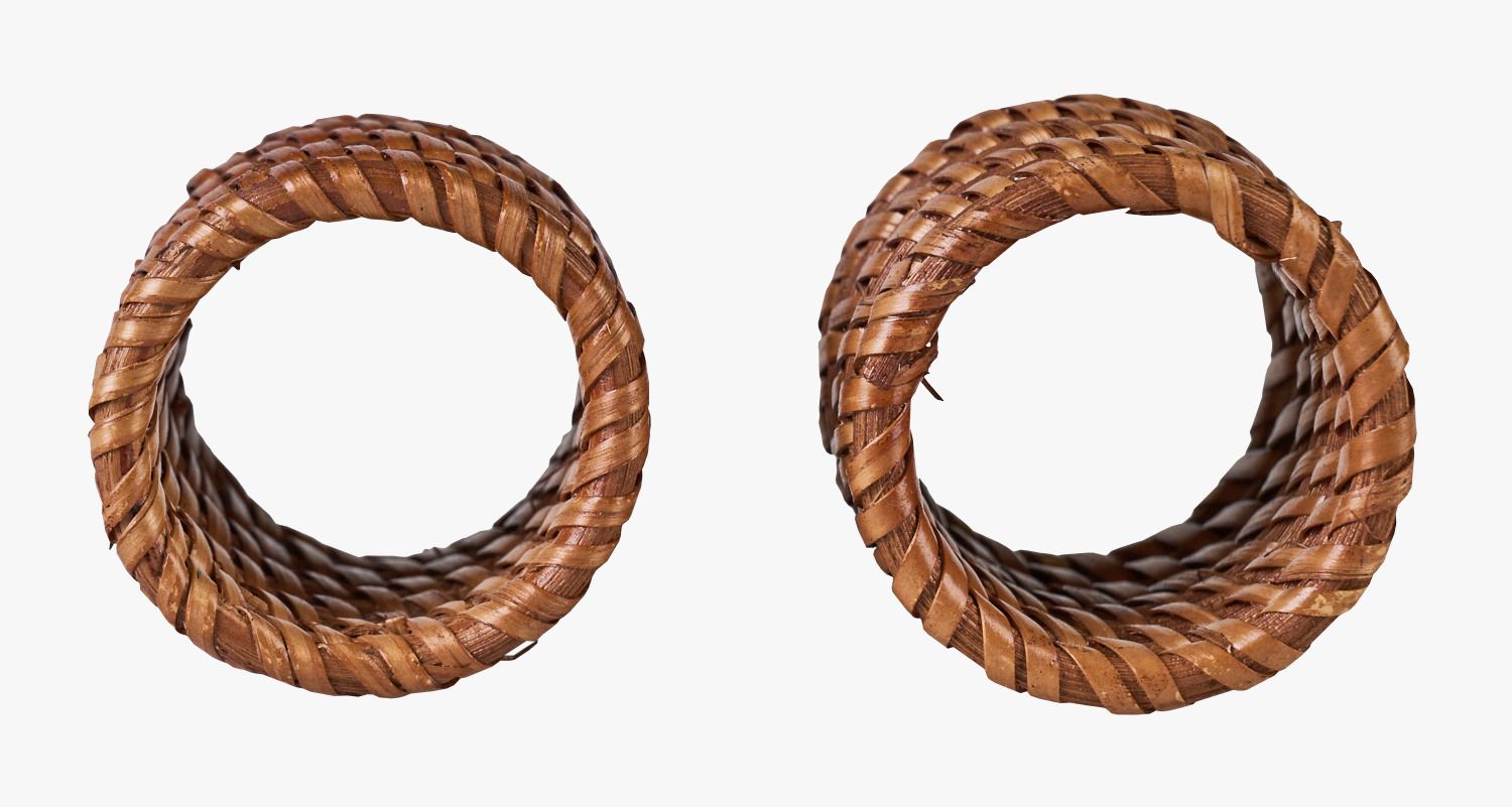 2-pack servettringar brun - 3