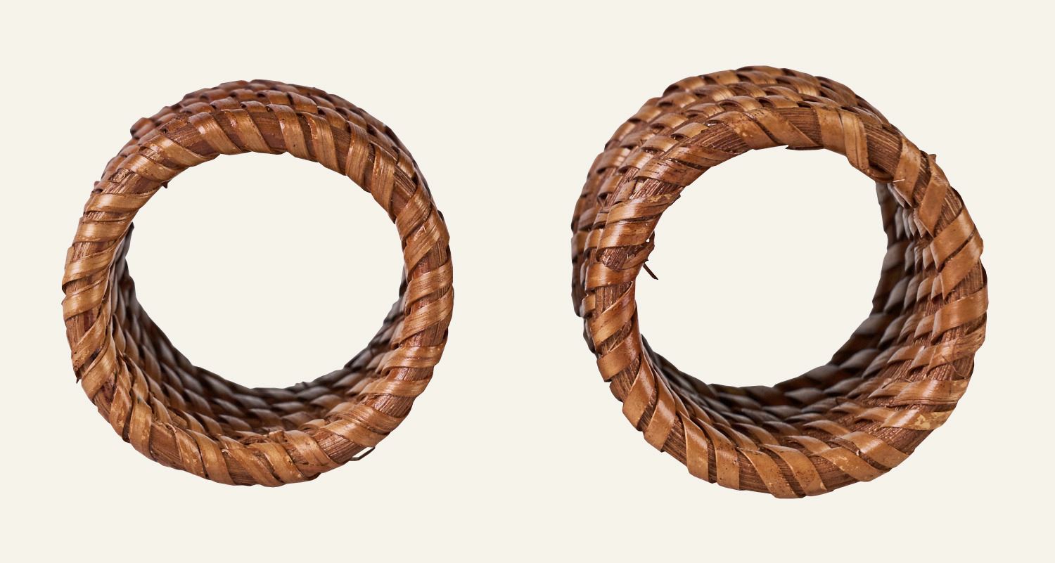 2-pack servettringar brun - 3