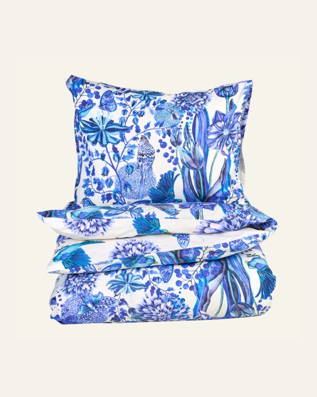 Påslakanset i percale blå - 150x210 cm blå - 1