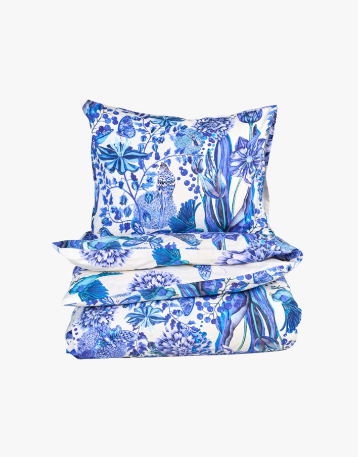 Påslakanset i percale blå - 150x210 cm blå - 1