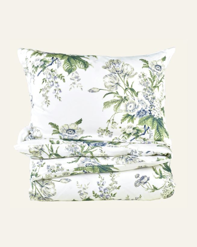 Påslakanset i satin multi/blå - 150x210 cm multi/blå - 1