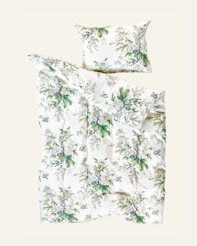 Påslakanset i satin multi/blå - 150x210 cm multi/blå - 1