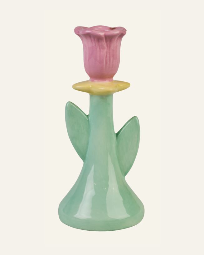 Ljusstake multi/rosa - 6,6x6,6x14,7 cm multi/rosa - 1