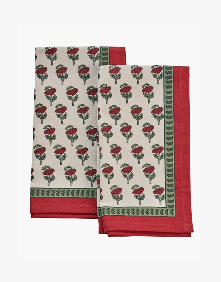 Marianne 2-pack tygservetter röd - Hemtex