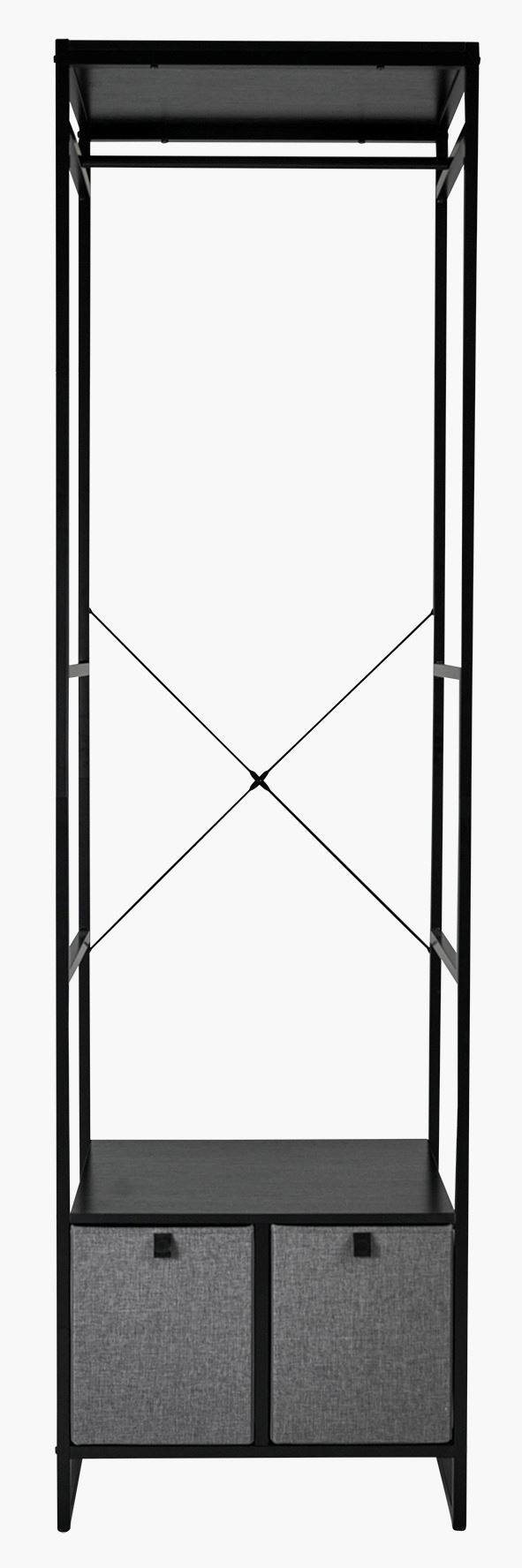 Klädhängare svart - 60x46,5x215 cm svart - 1
