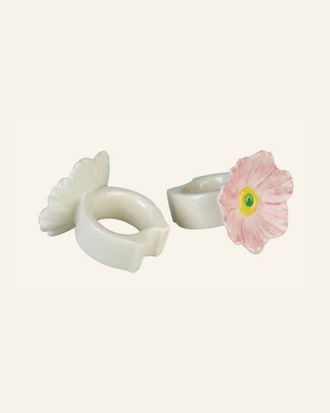 2-pack servettringar rosa - 6x4,5x6 cm rosa - 1