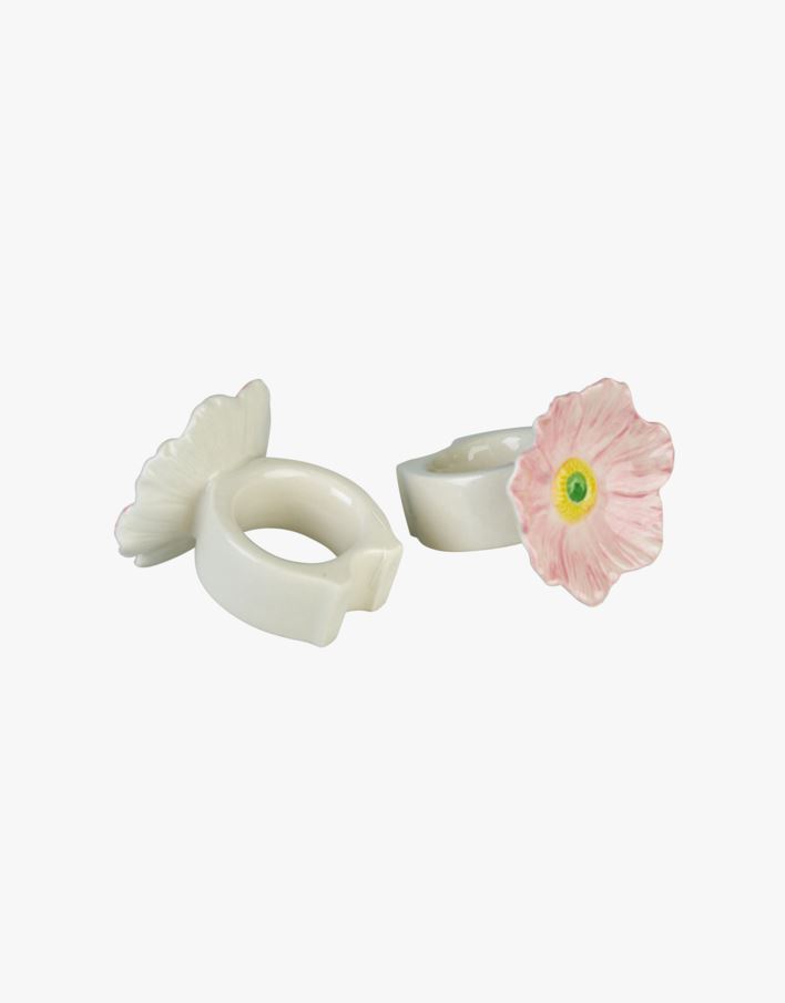 2-pack servettringar rosa - 6x4,5x6 cm rosa - 1