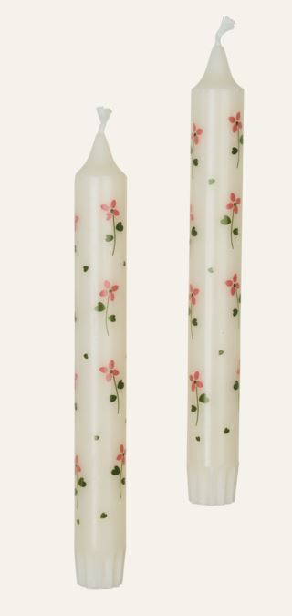 Flower 2pk kronljus multi/rosa