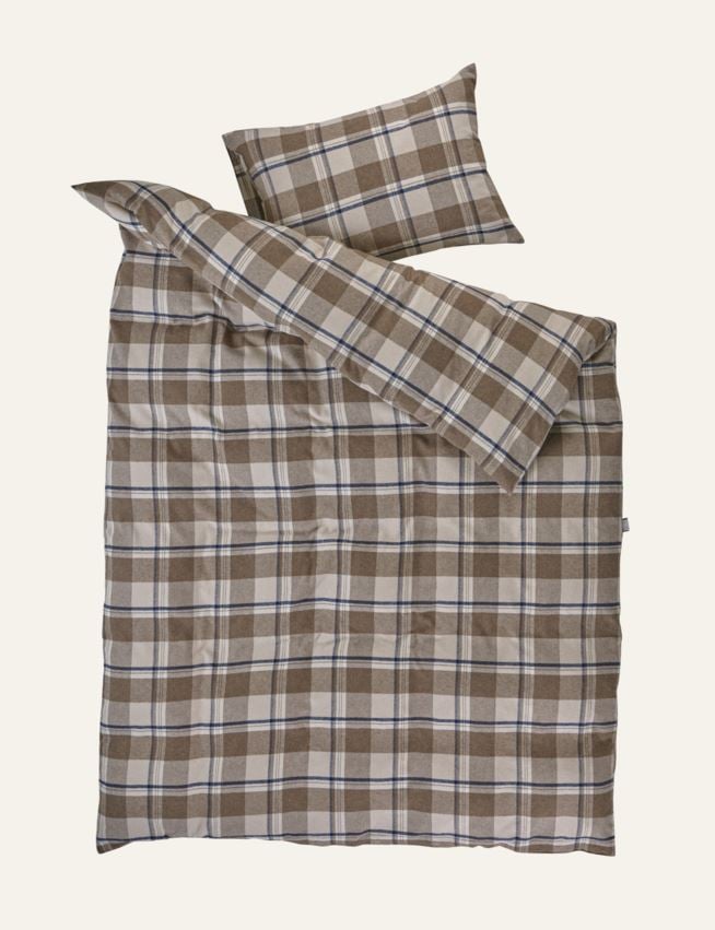 Påslakanset i garnfärgad flanell multi/brun - 2