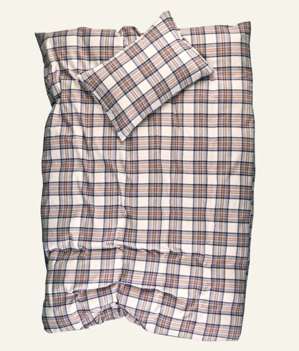 Påslakanset i garnfärgad flanell multi/brun - 2
