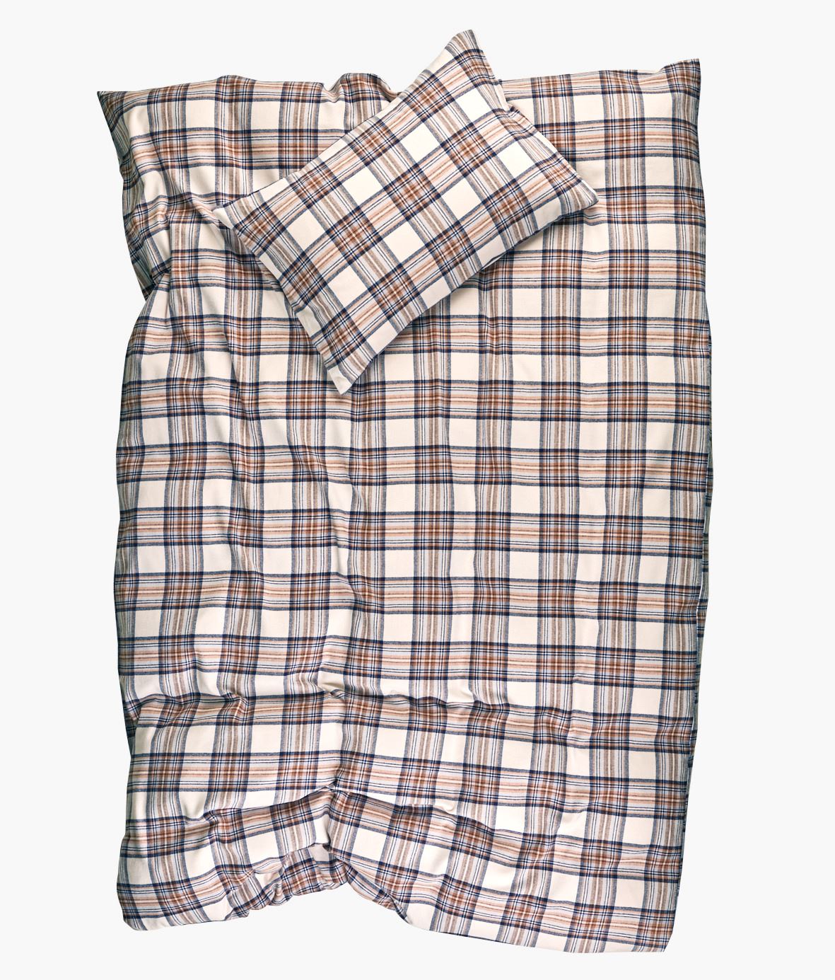 Påslakanset i garnfärgad flanell multi/brun - 2