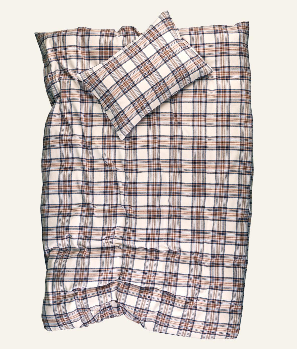 Påslakanset i garnfärgad flanell multi/brun - 2