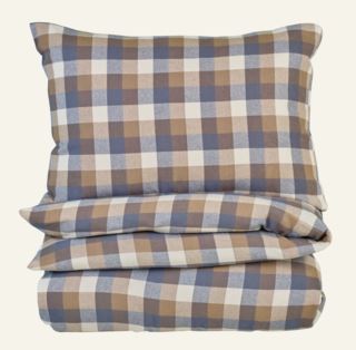 Lodge påslakanset i garnfärgad flanell multi/brun