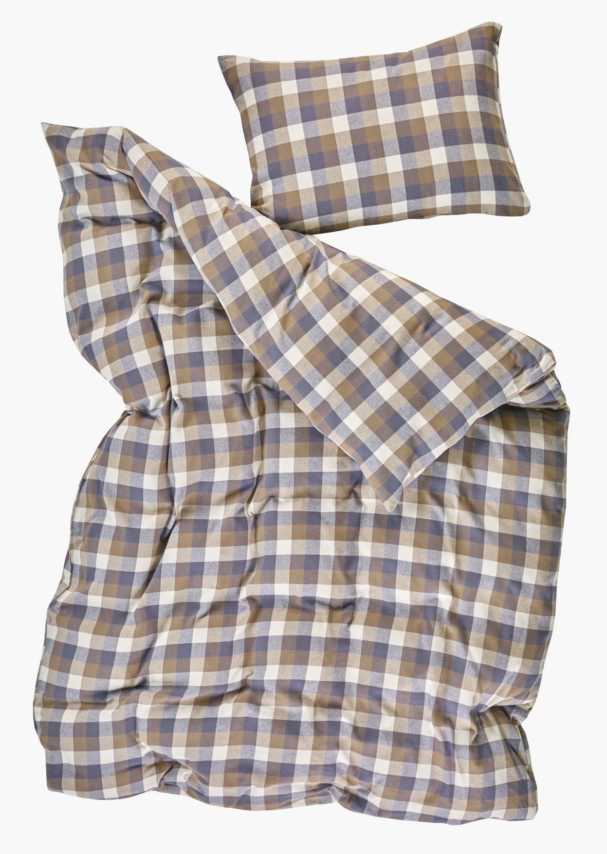 Påslakanset i garnfärgad flanell multi/brun - 2