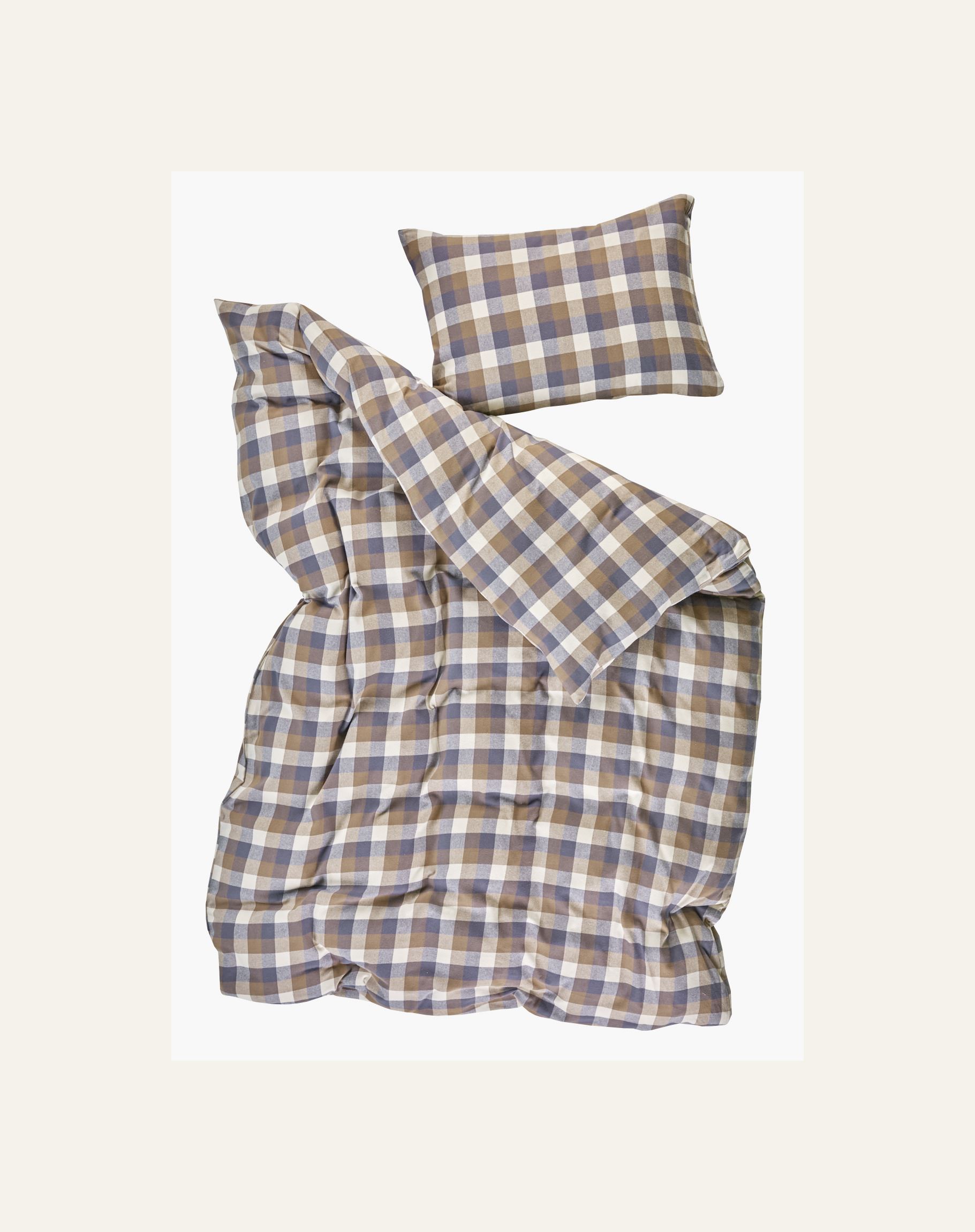 Påslakanset i garnfärgad flanell multi/brun - 2