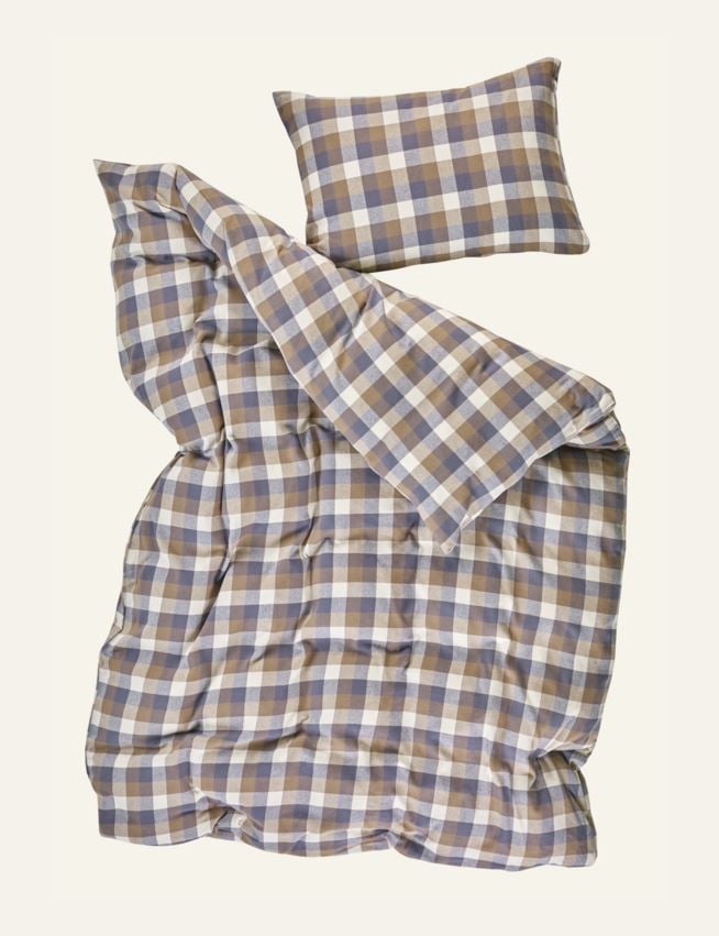 Påslakanset i garnfärgad flanell multi/brun - 2
