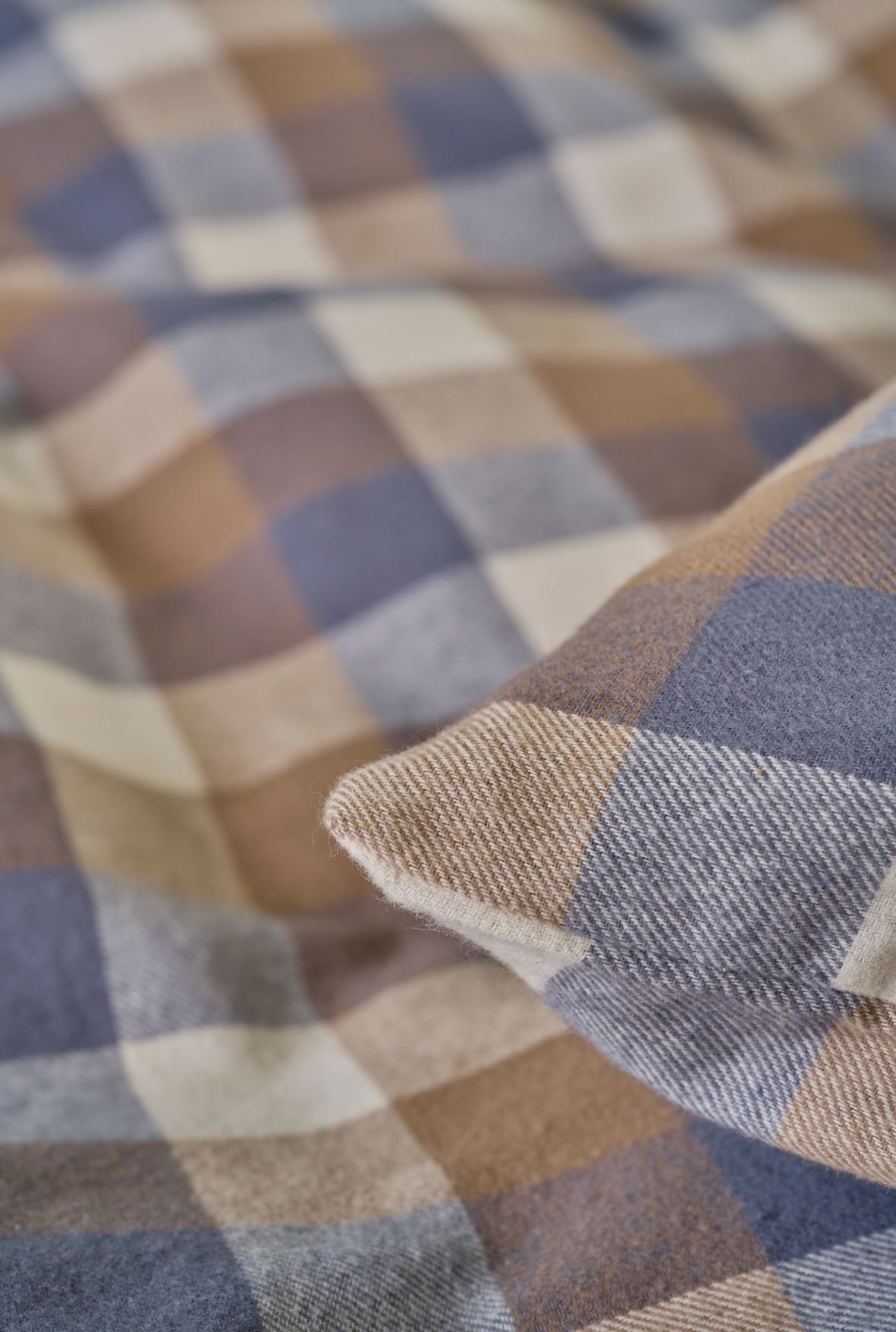 Påslakanset i garnfärgad flanell multi/brun - 3