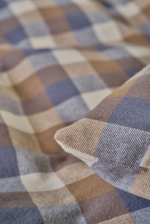 Påslakanset i garnfärgad flanell multi/brun - 3