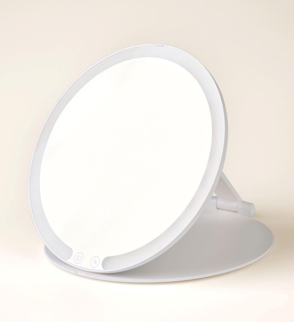Spegel med led-ljus vit - 19,7x20x1,5 cm ø20 vit - 1