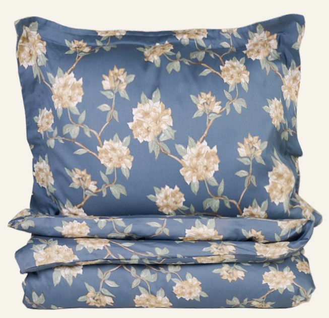 Påslakanset i satin dimblå - 150x210 cm dimblå - 1