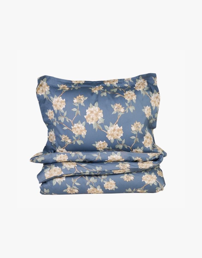 Påslakanset i satin dimblå - 150x210 cm dimblå - 1