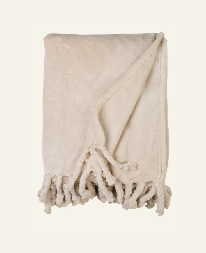 Fleecepläd ljusbeige - 130x170 cm ljusbeige - 1