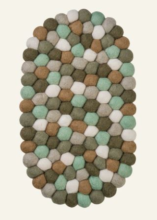 Wool Oval grytunderlägg olivgrön