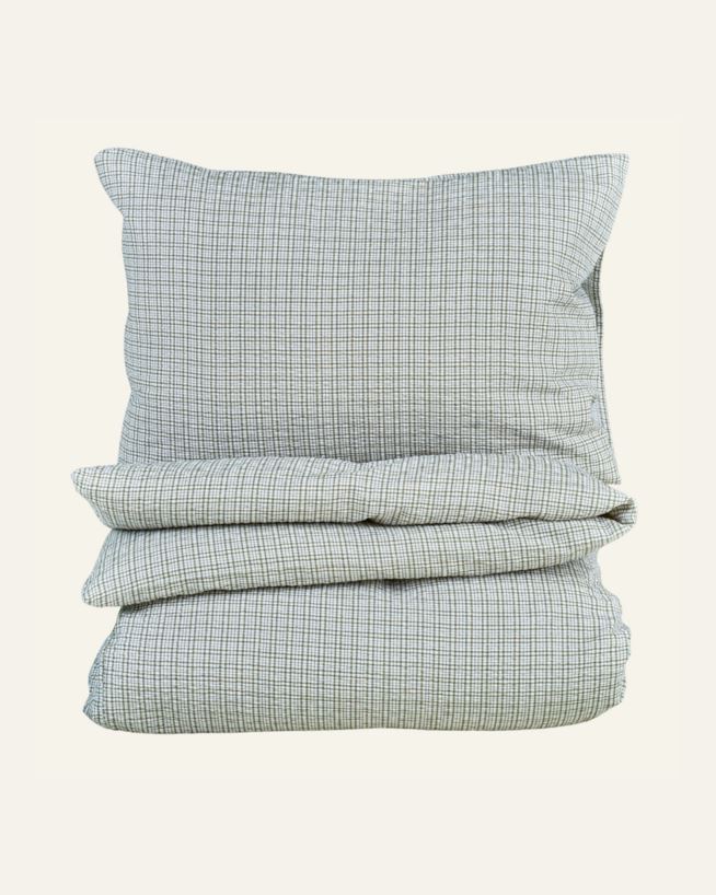 Påslakanset i bäckebölja olivgrön - 230x220 cm/50x60 cm olivgrön - 1