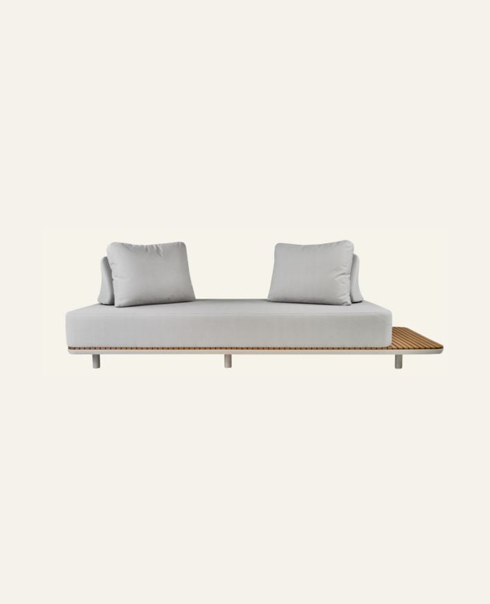 Loungesoffa offwhite - 96,5x253x31,5 cm offwhite - 1