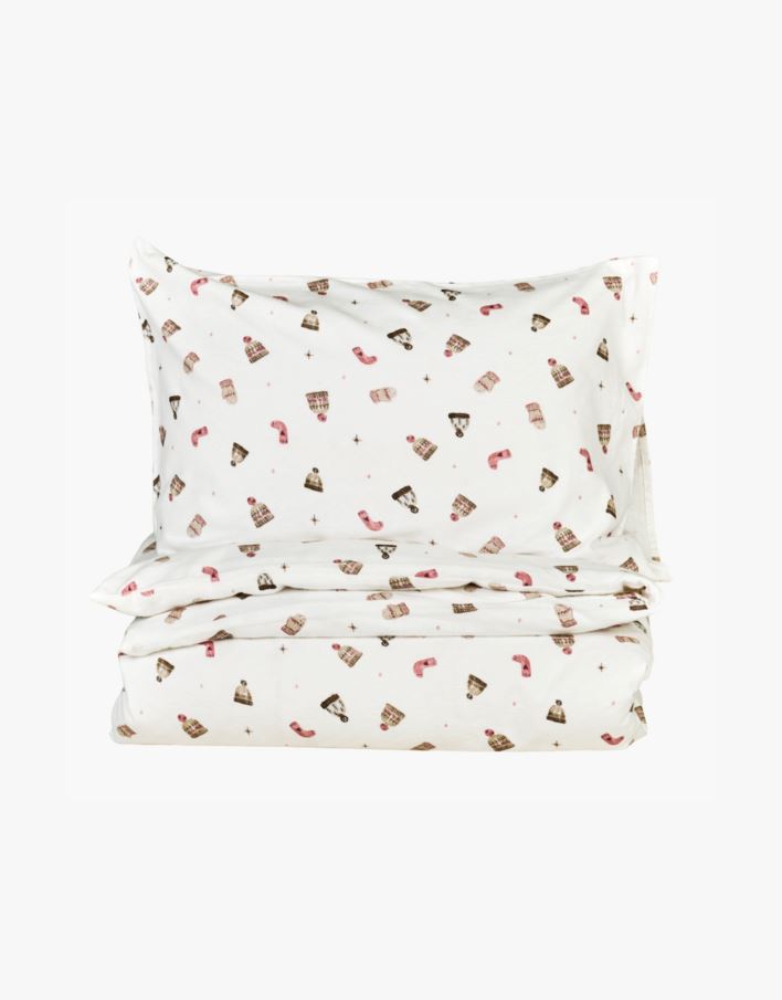 Påslakanset i flanell multi/rosa - 150x210+50x60 cm multi/rosa - 1