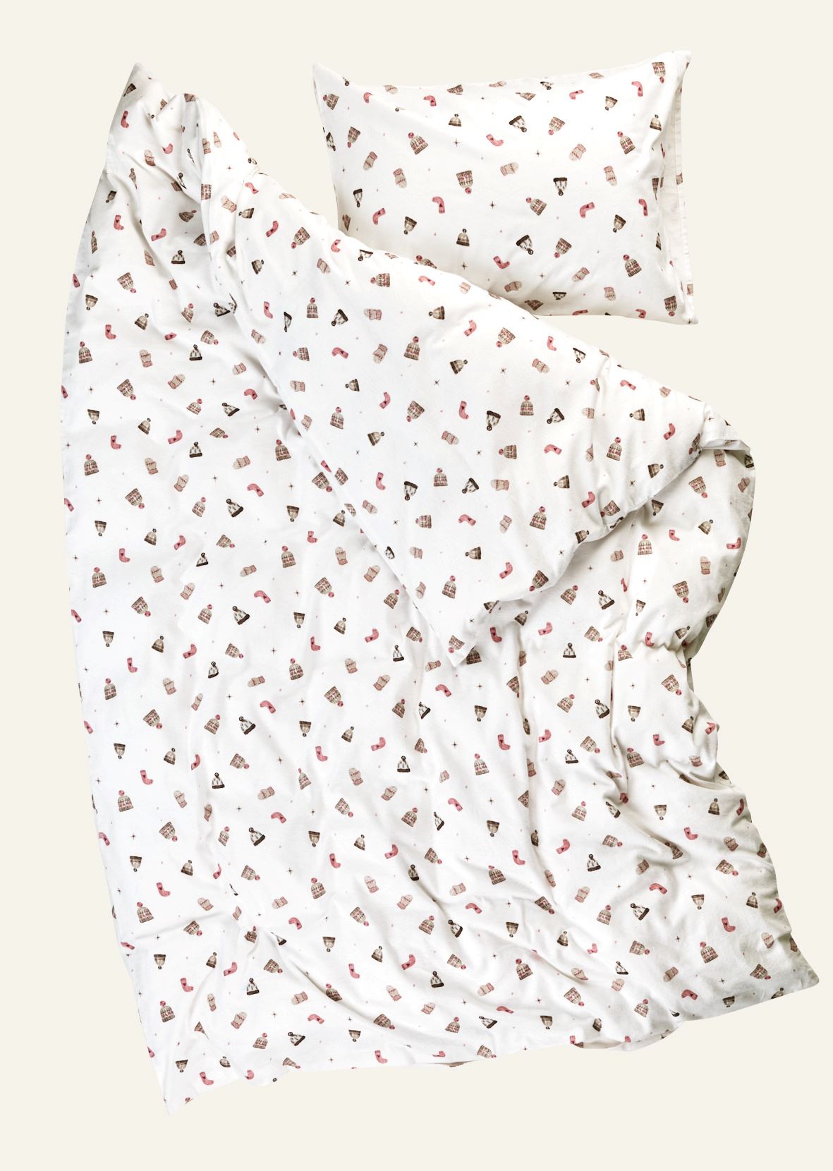 Påslakanset i flanell multi/rosa - 3