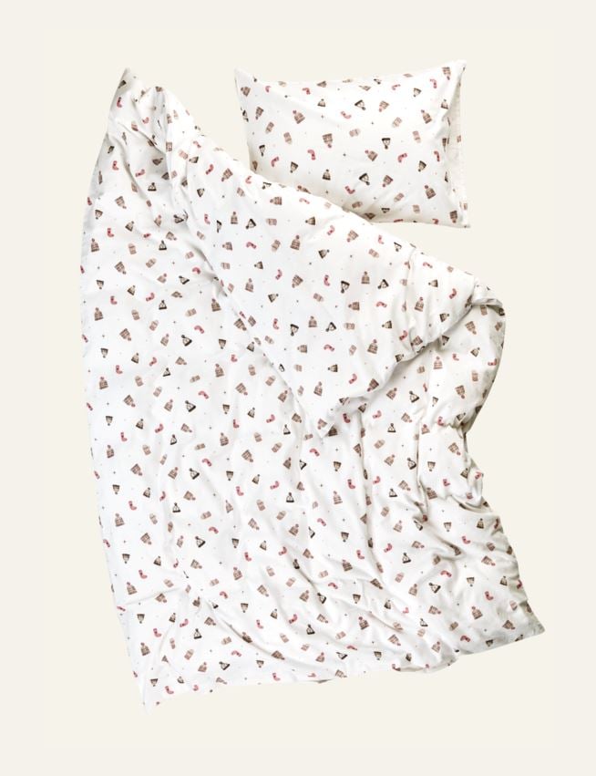 Påslakanset i flanell multi/rosa - 3