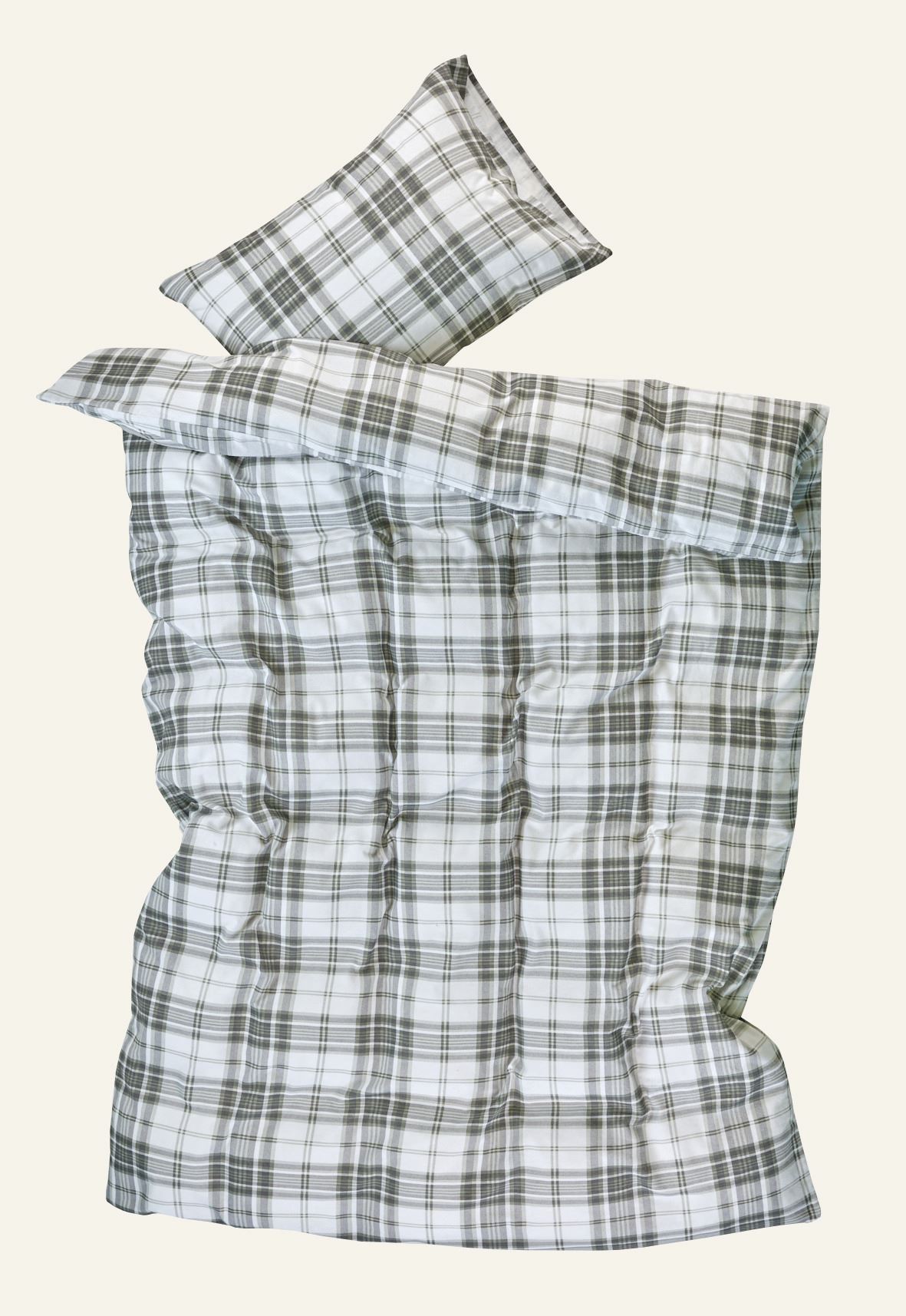 Påslakanset i flanell olivgrön - 3