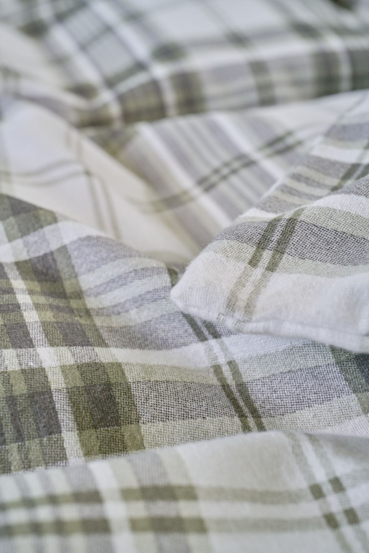 Påslakanset i flanell olivgrön - 2