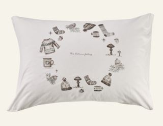 Autumn Feel örngott i flanell multi/grön