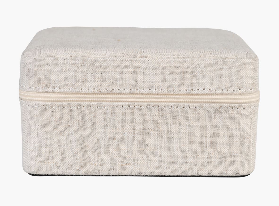 Smyckeskrin med dragkedja natur - 13x13 cm natur - 1