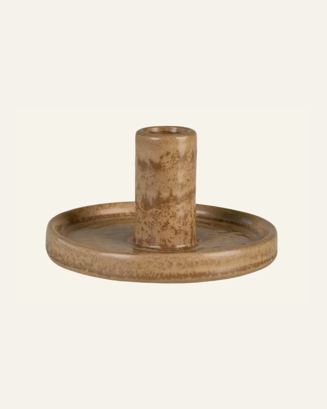 Ljusstake ljusbrun - 9,6x9,6x6,7 cm ljusbrun - 1
