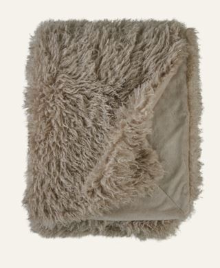 Susan pläd i pälsimitation natur