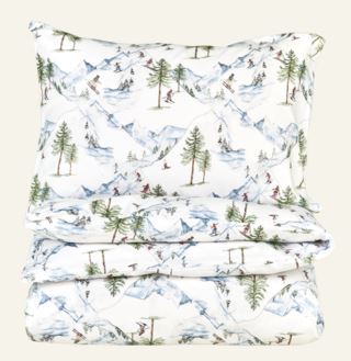 Skiing Friends påslakanset i flanell multi