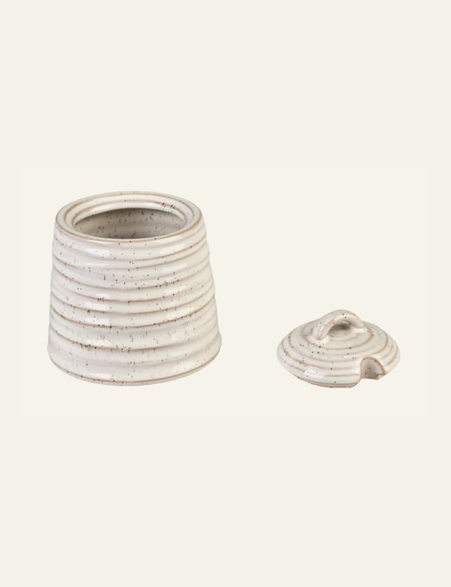 Sockerskål m/lock ljusbeige - 2