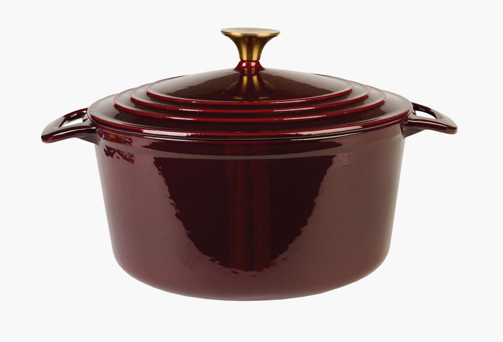 Gjutjärnsgryta rund mörkröd - 4300ml mörkröd - 1